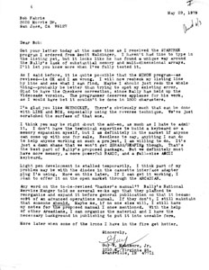 Guy McLimore Letter (5-29-1979)